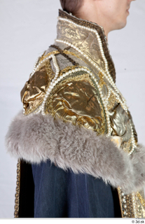  Photos Medieval Monk in Gold suit 1 Medieval Monk Medieval clothing dress with fur gold habit shoulder upper body 0001.jpg